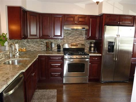 mocha and mahogany cabinets with stainless steel appliances|appliance matching cabinets.